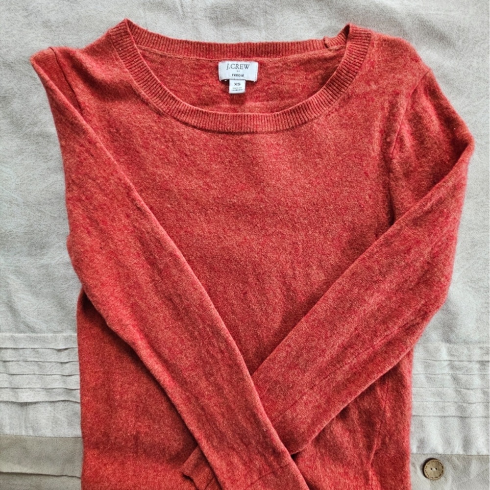 J. Crew Red Crew Neck Sweater Size XS
